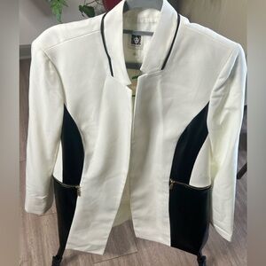 Anne Klein Colorblocked Faux-Leather Trim Jacket – Size L – NWT